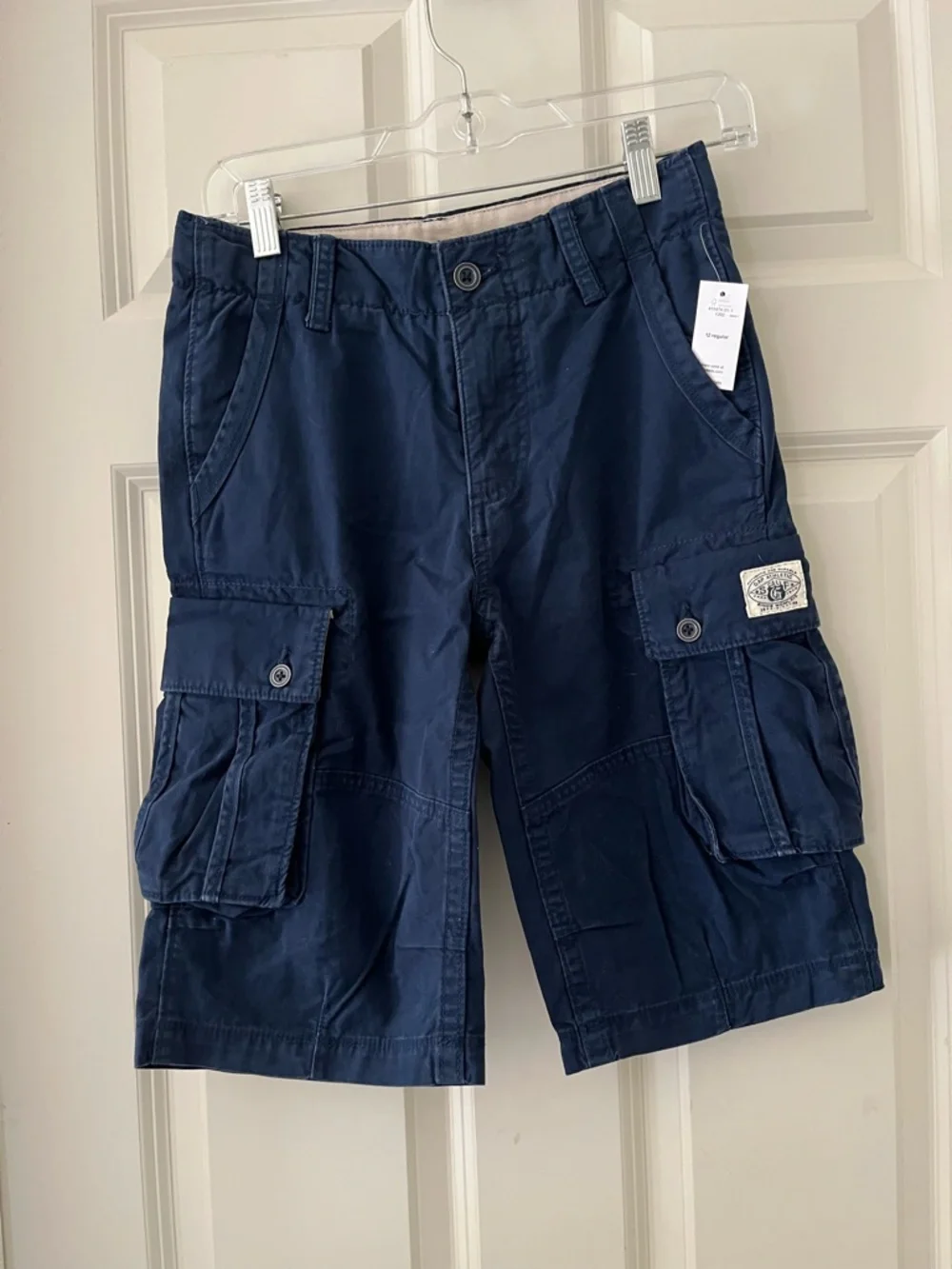 NWT GapKids Cargo shorts blue multi pocket size 12 summer classic cotton